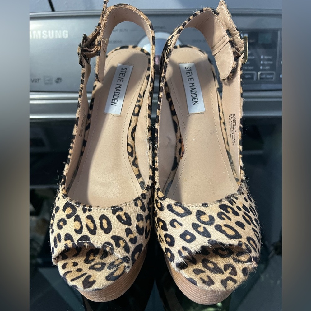 Steve Madden Leopard Print Wedges